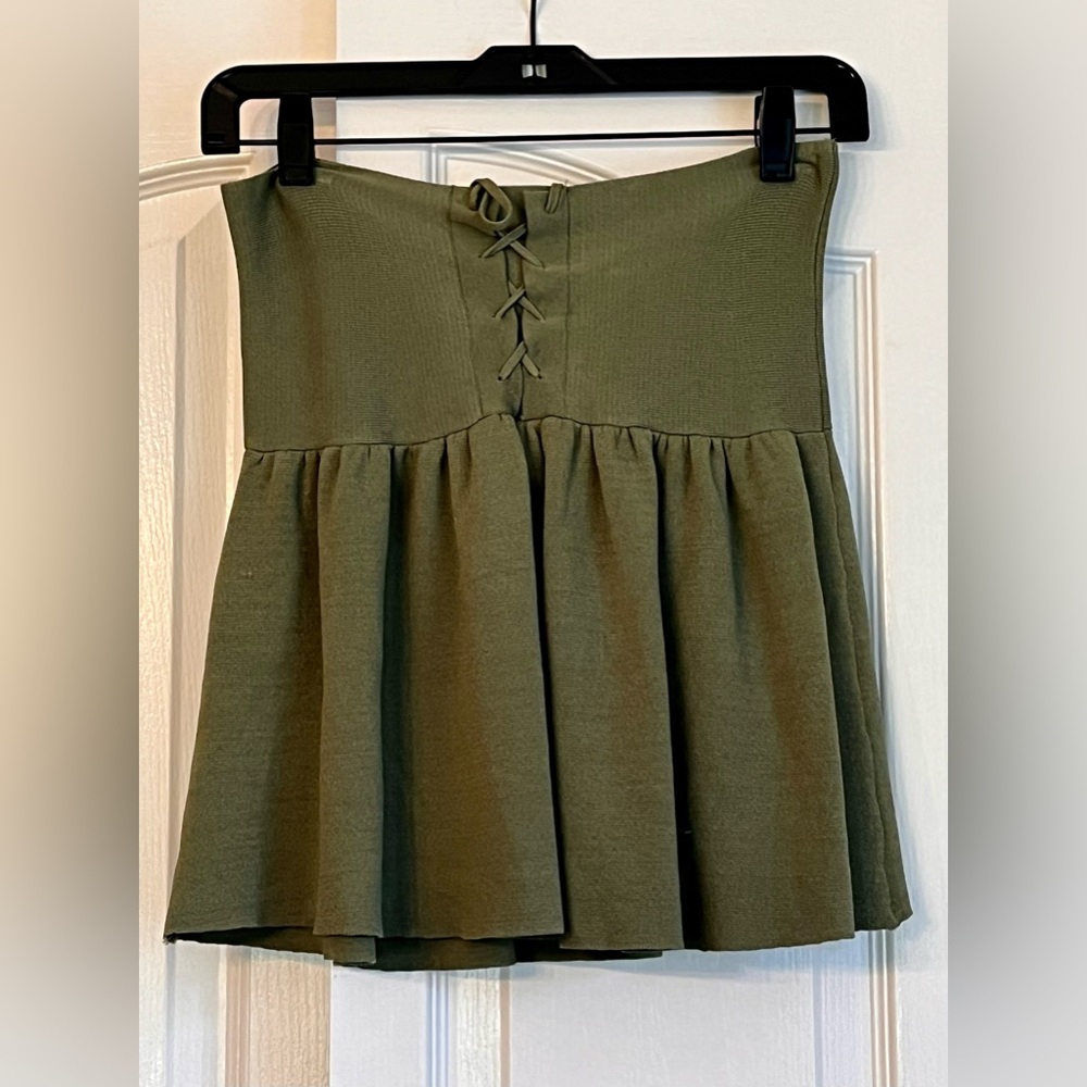 ZARA SKIRT, OLIVE GREEN, KNIT, MINI, size small